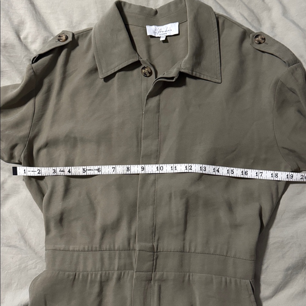 L'Academie Dylan Romper Olive Button Front Long Sleeve Pockets Sz S Streetwear - Picture 12 of 13